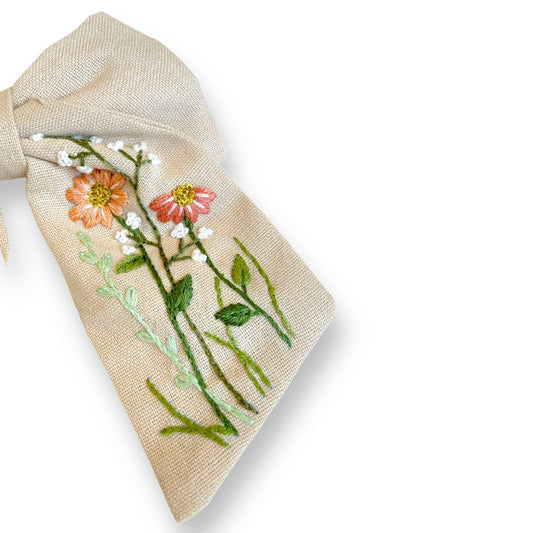 Hand Embroidery Hair Bow